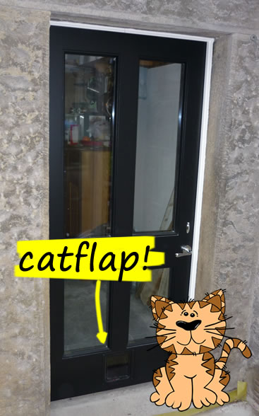 cat flap in bifold doors